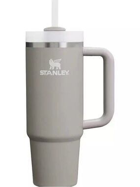 Stanley Light Gray 40oz Travel Tumbler with Handle and Straw
